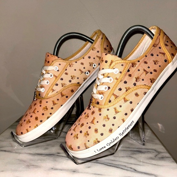 Bradford Exchange “I Love Golden Retrievers” Tennis Shoes Size 11 Artsy Comfy - Picture 4 of 9